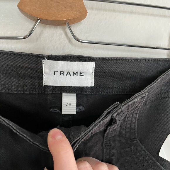 Frame Womens Trapunto Mid Rise Black Jogger Ankle Zip denim Pants Size 25 - Picture 4 of 12